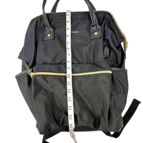 Kroser Laptop Backpack USB Charging Port Multi Pockets Travel School Black Nylon - Picture 12 of 16